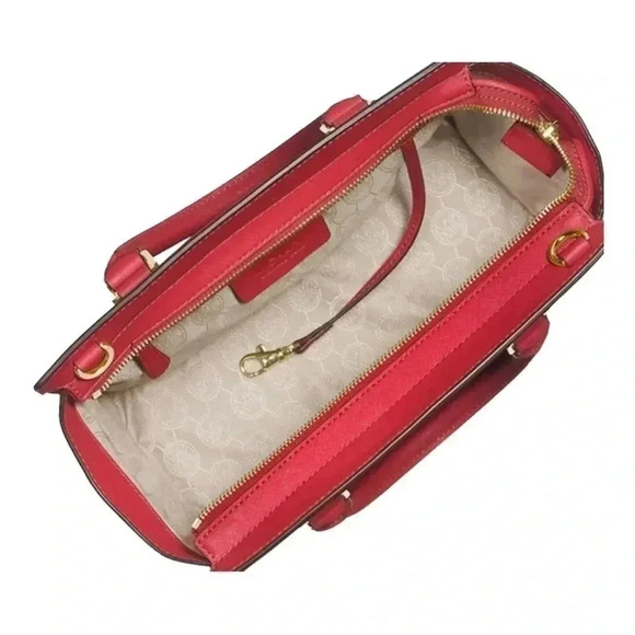 MICHAEL KORS SELMA MEDIUM RED SAFFIANO LEATHER SATCHEL RED BAG-NWT - Picture 3 of 10